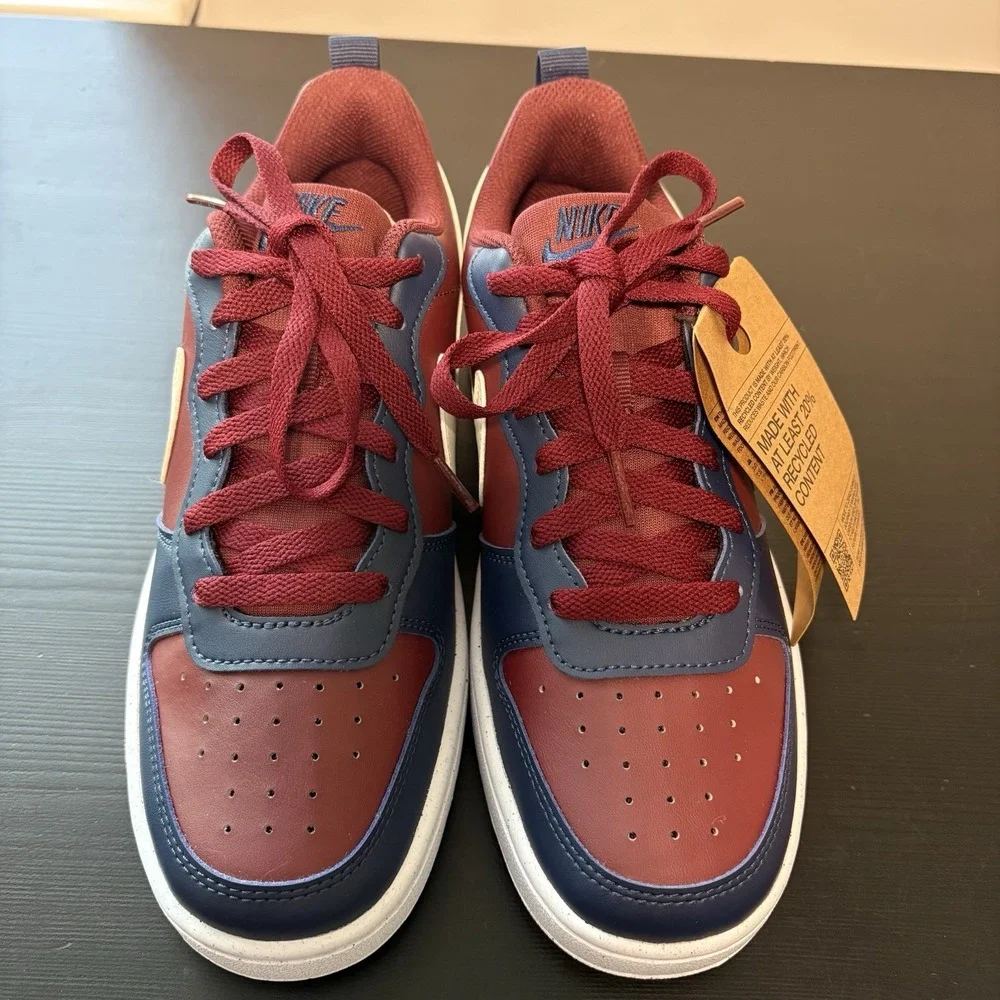 Nike Court Borough Low Recraft (GS) Dark Red/Wht/Navy Boy's Sneakers-Size 6Y NWB - Picture 4 of 5